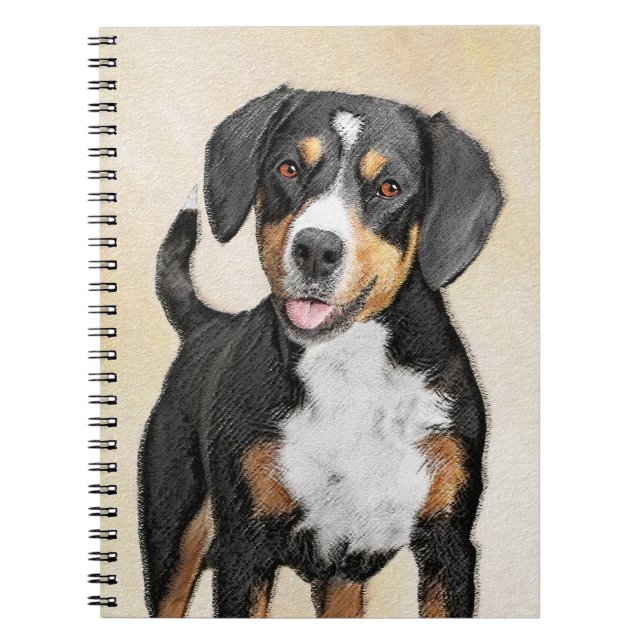 Entlebucher Mountain Hund Painting - Original Art Anteckningsbok (Framsidan)