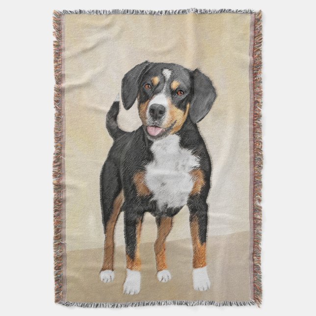 Entlebucher Mountain Hund Painting - Original Art Filt (Framsidan Vertikal)