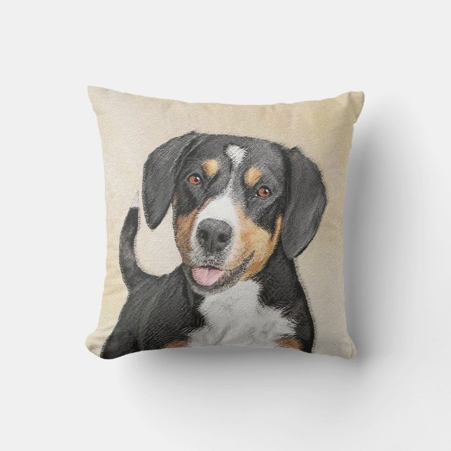 Entlebucher Mountain Hund Painting - Original Art Kudde (Framsida)