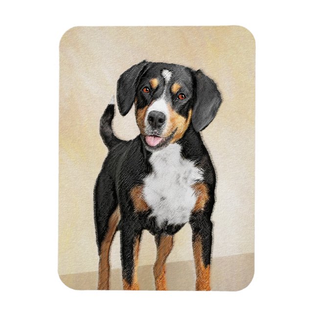 Entlebucher Mountain Hund Painting - Original Art Magnet (Vertikal)