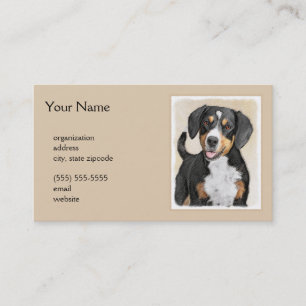 Entlebucher Mountain Hund Painting - Original Art Visitkort