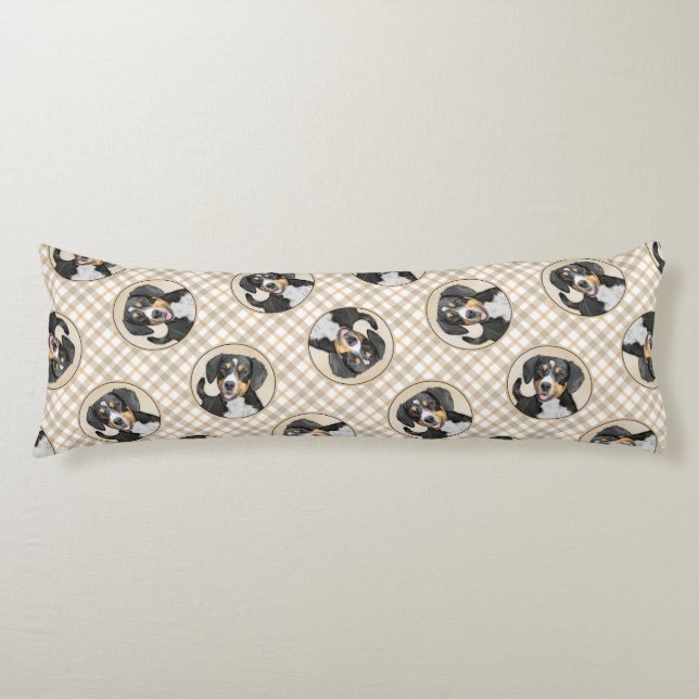 Entlebucher Mountain Hund Painting Original Hund Kroppskudde (Framsidan)