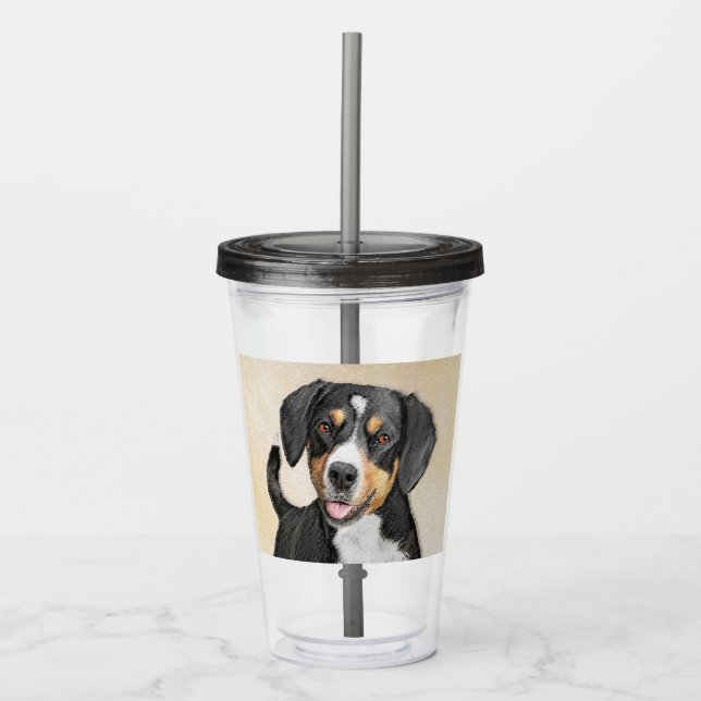 Entlebucher Mountain Hund Painting Original Hund Take Away Mugg (Framsida)