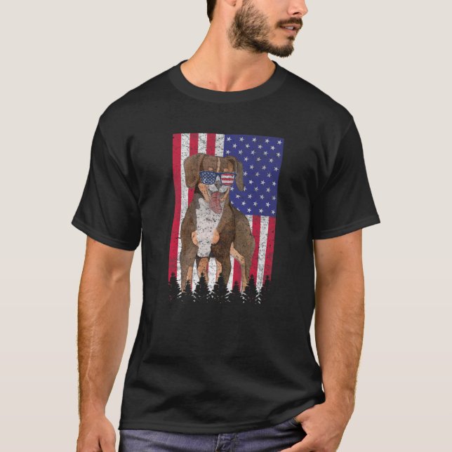 Entlebucher Mountain Hund Patriotic USA Pride Amer T Shirt (Framsida)