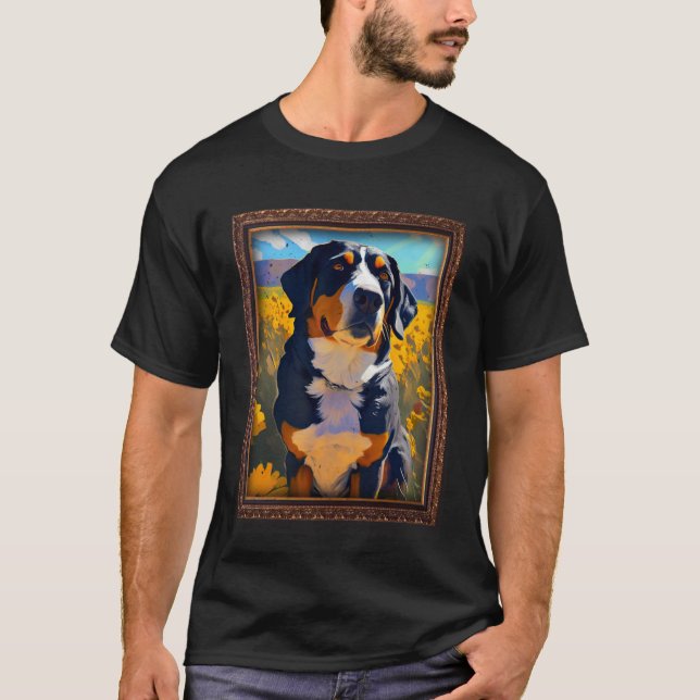 Entlebucher Mountain Painting Solros Flower Mamma T Shirt (Framsida)