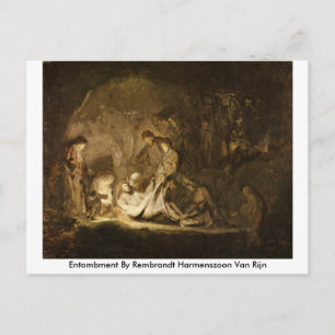 Entombment by Rembrandt Harmenszoon Van Rijn Vykort