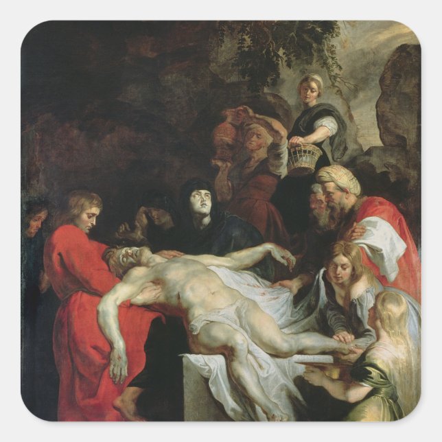 Entombment Fyrkantigt Klistermärke (Framsida)