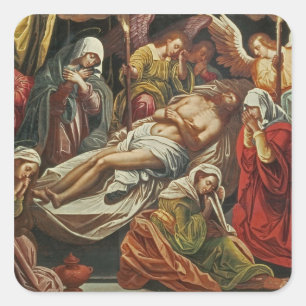Entombment of Jesus, Villabranca Fyrkantigt Klistermärke