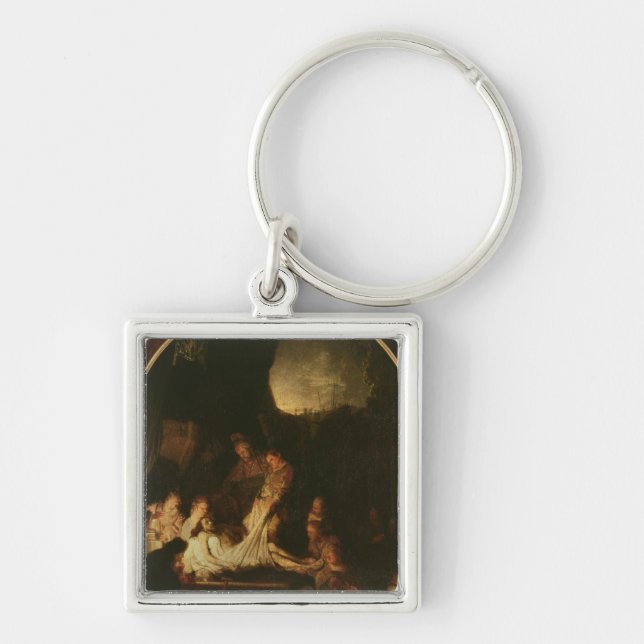 Entombmenten, c.1639 fyrkantig silverfärgad nyckelring (Framsidan)