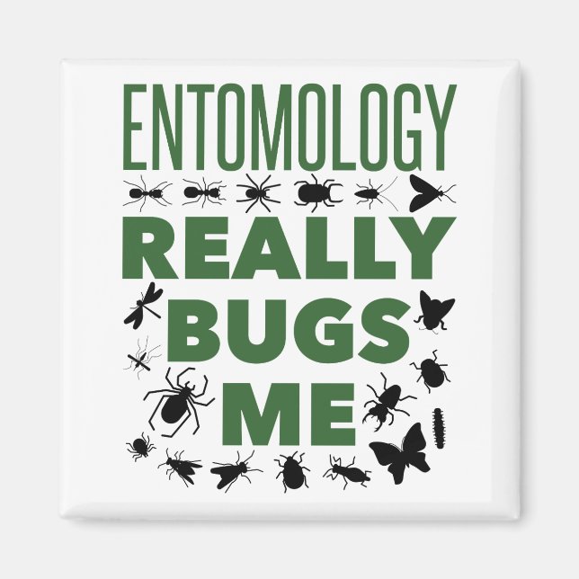 Entomologi Verkligen Kryp Me Funny Entomolog Magnet (Framsidan)