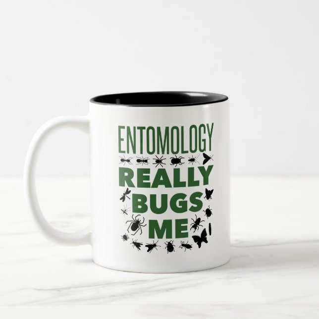 Entomologi Verkligen Kryp Me Funny Entomolog Två-Tonad Mugg (Vänster)
