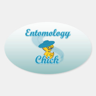 Entomologisk Chick #3 Ovalt Klistermärke