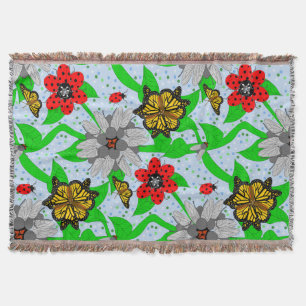 Entomologists Bouquet Throw Blanket Filt