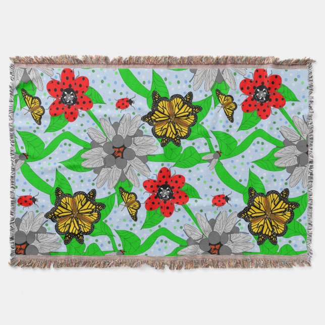 Entomologists Bouquet Throw Blanket Filt (Framsidan)