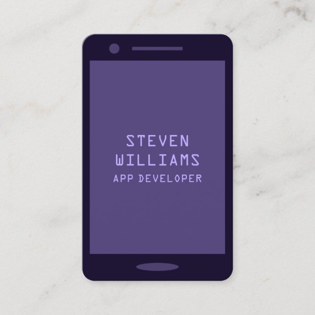 Entonig kulör violet för smartphonefauxlook visitkort (Framsida)