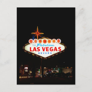 Entra Vegas Iluminado Vykort