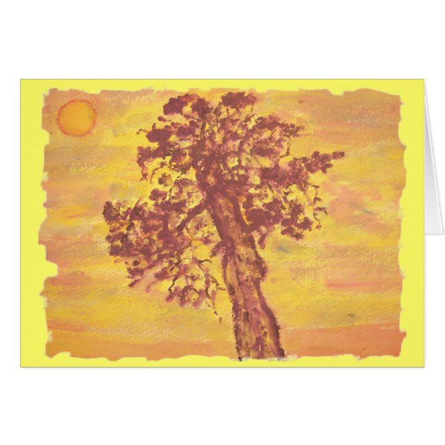 enträdsolnedgång hälsningskort (Framsidan Horizontal)