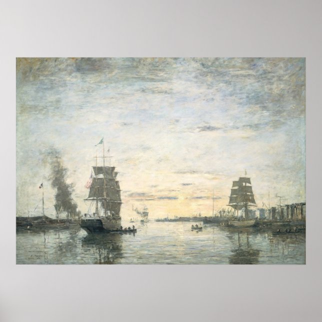 Entrance Harbour Le Havre - Eugène Boudin Fine Art Poster (Framsidan)