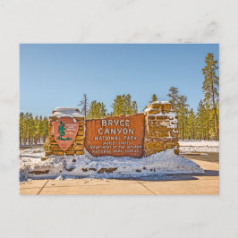 Entrance Sign för Bryce Canyon nationalpark Vykort