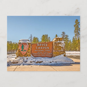 Entrance Sign för Bryce Canyon nationalpark Vykort