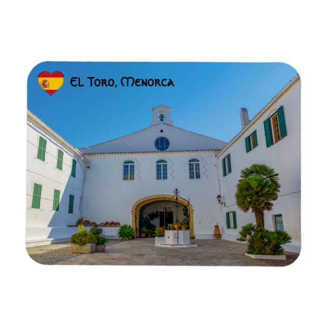 Entrance to Monte Toro Monastery - Menorca, Spanie Magnet (Horisontell)