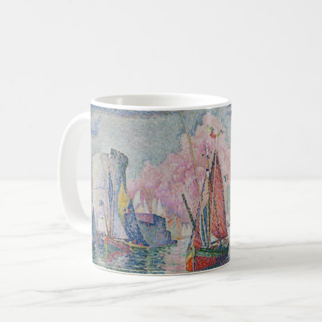 Entrén till La Rochelle hamn, Paul Signac Kaffemugg (Framsida vänster)