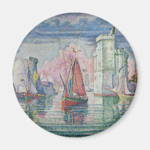 Entrén till La Rochelle hamnen, Paul Signac Magnet