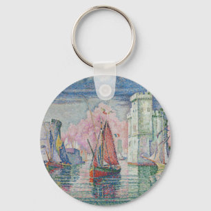 Entrén till La Rochelle hamnen, Paul Signac Nyckelring