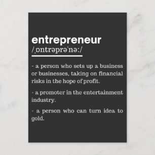 Entrepreneur Definition funny Business Owner Gift Helg Vykort