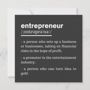 Entrepreneur Definition funny Business Owner Gift Inbjudningar