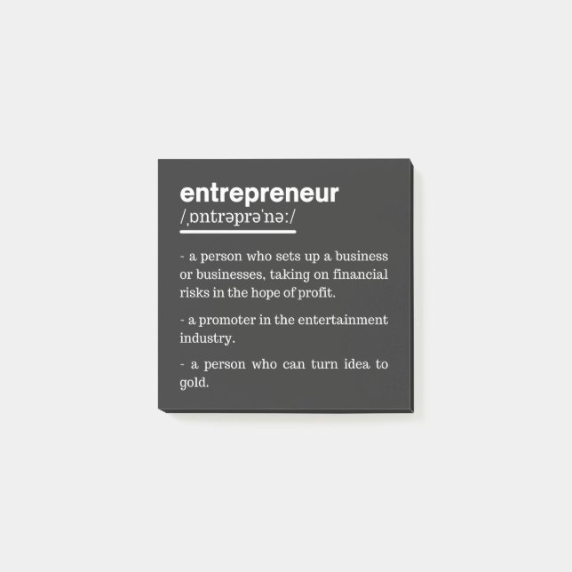 Entrepreneur Definition Funny Business Owner Gift Post-it Block (Framsida)