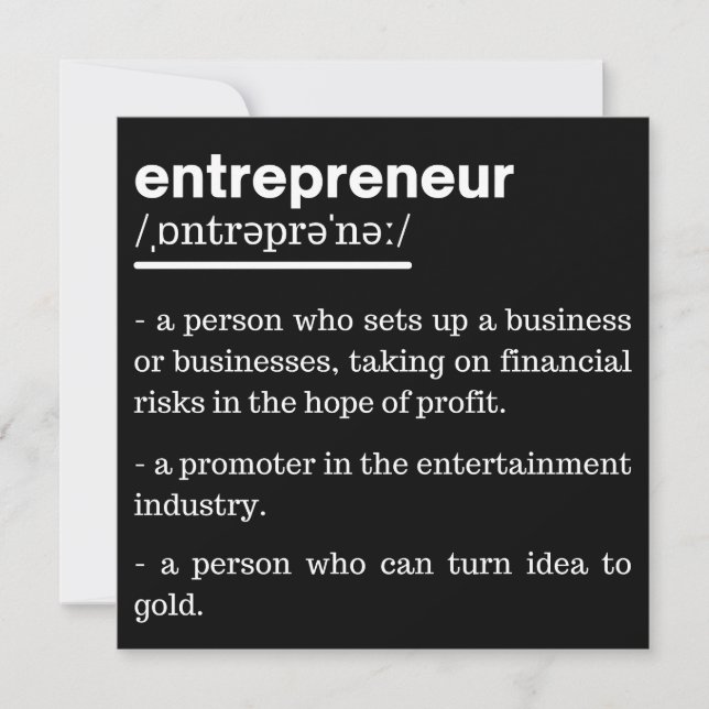Entrepreneur Definition funny Business Owner Gift Spara Datumet (Framsida)