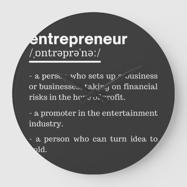 Entrepreneur Definition funny Business Owner Gift Stor Klocka (Framsida)