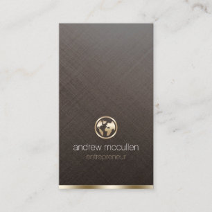 Entrepreneur Guld Globe Icon Brushed Metall Visitkort