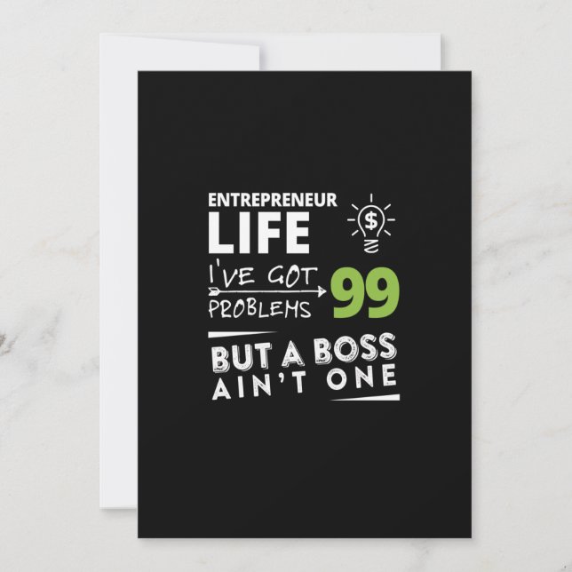 entrepreneur life i've got 99 problems but a boss julkort (Framsida)