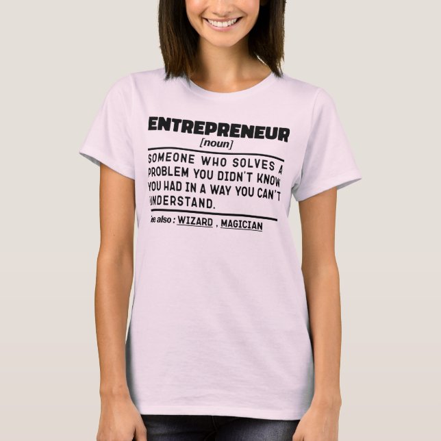 Entrepreneur noun Definition Coola Business Owner T Shirt (Framsida)