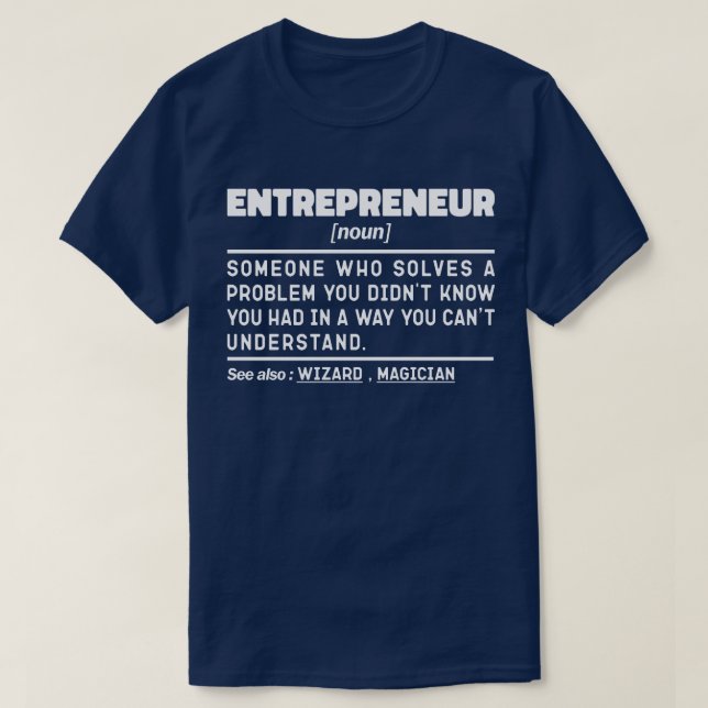 Entrepreneur noun Definition Coola Business Owner T Shirt (Design framsida)