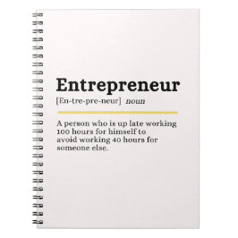 Entrepreneur Noun Definition Motivational Business Anteckningsbok
