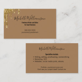 Entrepreneur Small Business Owner Freelance Guld Visitkort