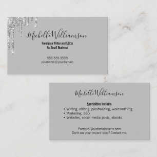 Entrepreneur Small Business Owner Freelance Silver Visitkort