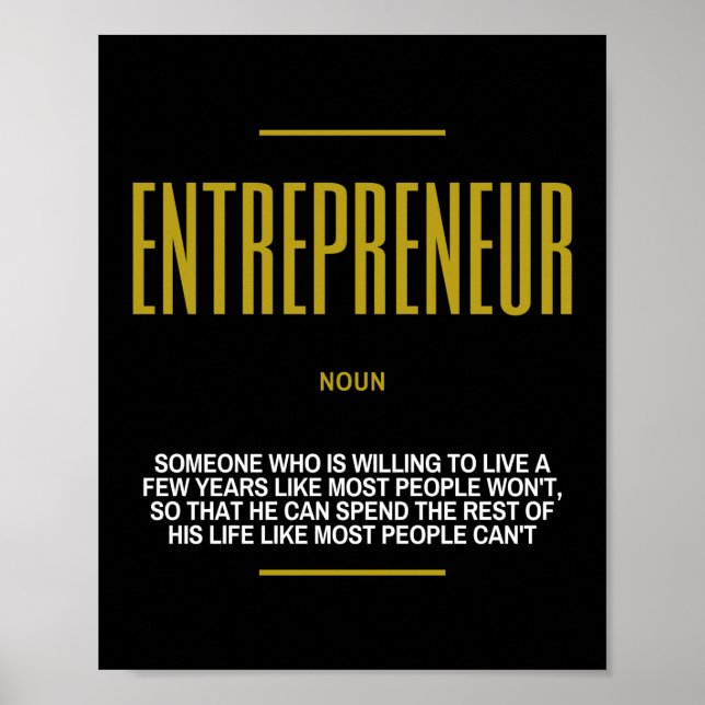 Entrepreneurs inspirationsoffert om framgång poster (Framsidan)