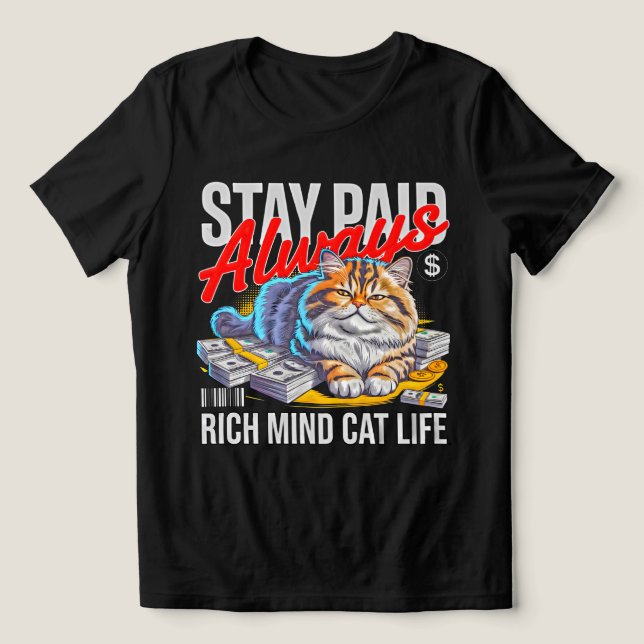 Entreprenör Boss Babe - Rik Mentalitet Kattmamma P T Shirt (Design Framsida)