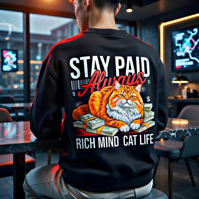 Entreprenör män - Håll betald alltid katt chef Hus Lång Ärmad Tröja (Skapare uppladdad)