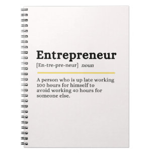 Entreprenör Substantiv Definition Motiverande Affä Anteckningsbok