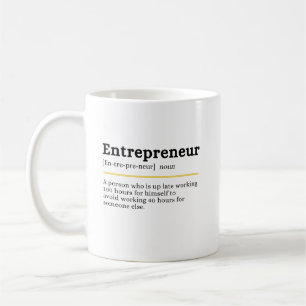 Entreprenör Substantiv Definition Motiverande Före Kaffemugg