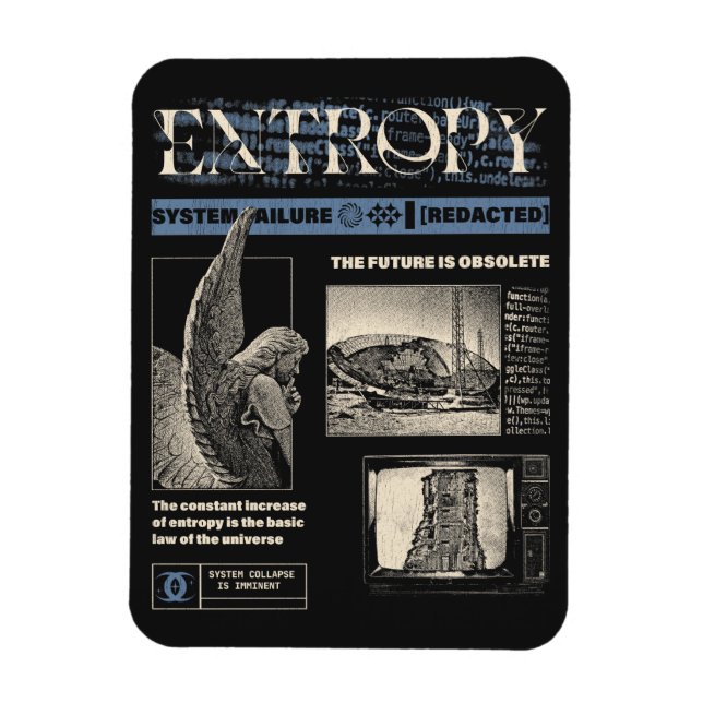 Entropy - Brutalistisk design Magnet (Vertikal)
