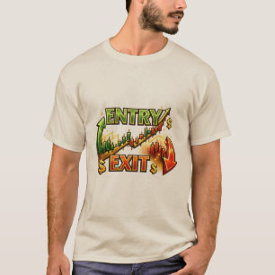 Entry Exit Trading Strategi Grafisk Herr T-Shirt