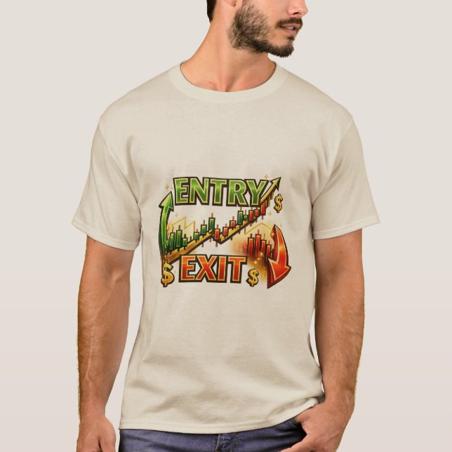 Entry Exit Trading Strategi Grafisk Herr T-Shirt  (Framsida)