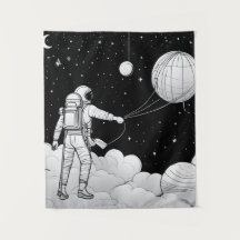 enture Murale Astronaute Monochrome | Art en Ligne