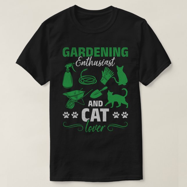  entusiast och kattkläder t shirt (Design framsida)